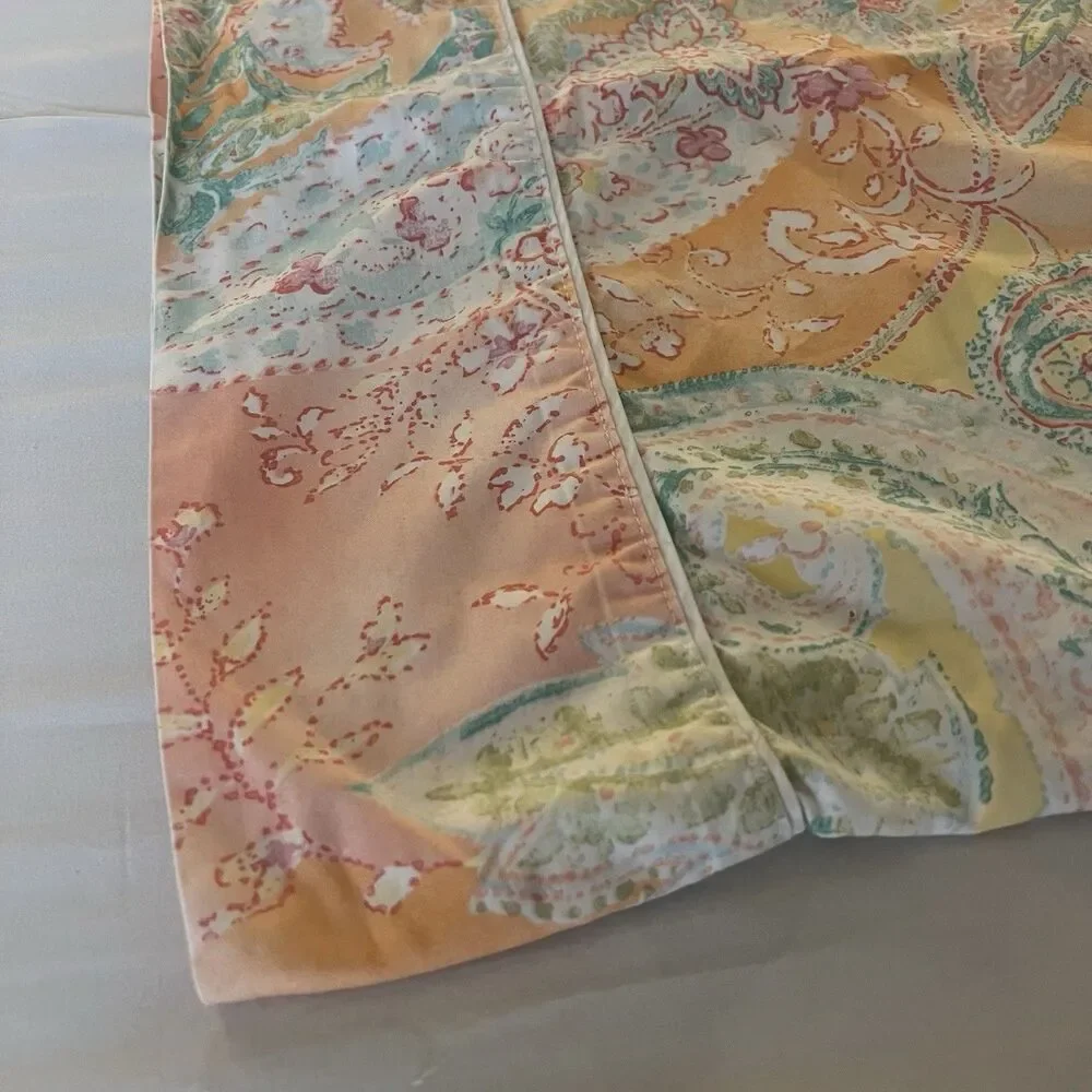 Ralph Lauren Vintage Jamaica Paisley Coral Peach Standard Pillowcases Set of 2 ￼